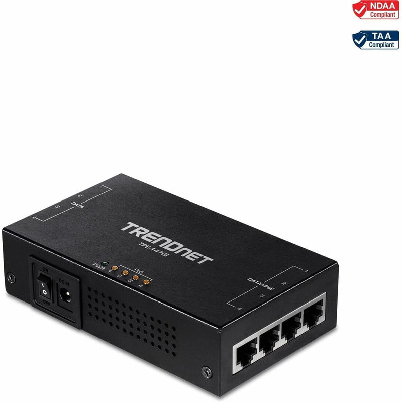 TRENDnet TPE-147GI 65W 4-Port Gigabit PoE+ Injector Ultra 4 Port Injektor, Ultra 4 Port Injektor