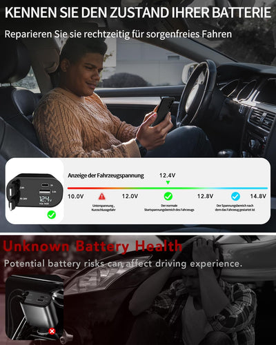 Aimtel Einziehbares Auto Ladegerät Zigarettenanzünder USB C KFZ Ladegerät Handy Ladegerät Auto Kompa