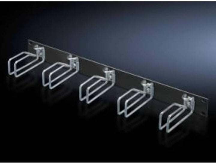 Rittal DK Rangierpanel 1 HE mit Stahlbuegeln, 5502205, Schwarz, Silber