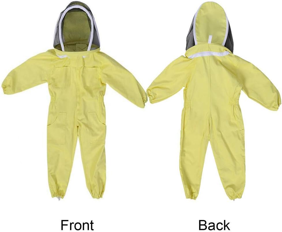 TYTOGE Imkeranzüge Kinder, Atmungsaktives Imker-Outfit, Ganzkörper-belüftete Imkeranzüge Kinder (L),