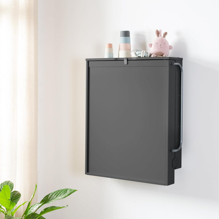 roba Wandwickelregal + Wickelauflage roba Style grau - Klappbar & platzsparendes Wickelregal zur Wan