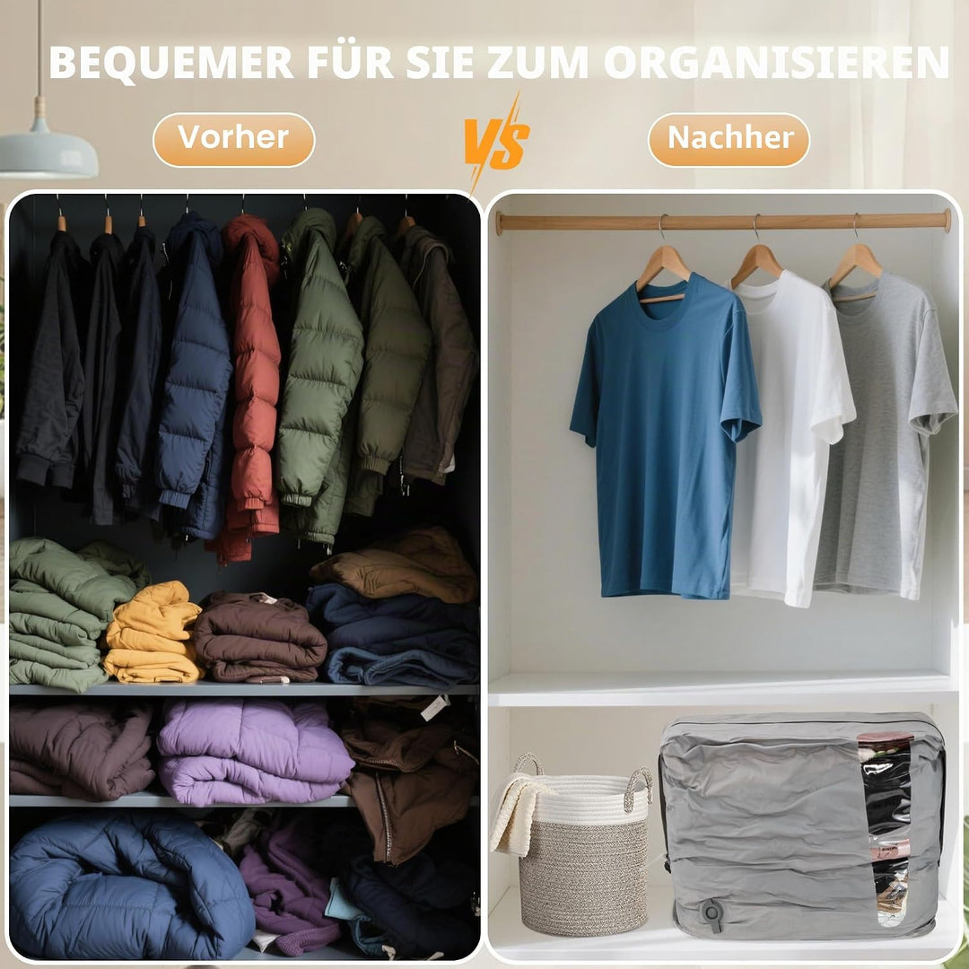 EULANT Grosse Nylon Vakuumbeutel für Kleidung mit luftdichtem IP67 Reissverschluss,Wasserdicht Vakum