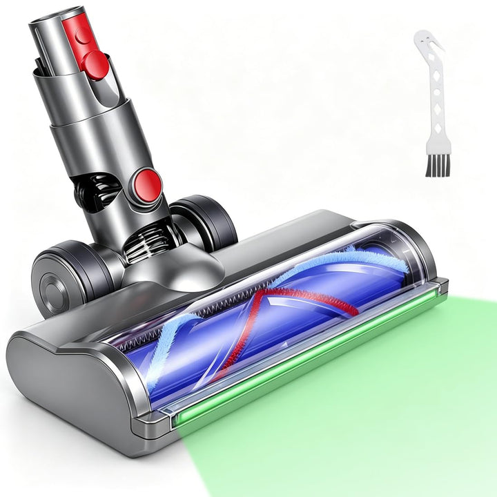 Bürste Ersatzteile kompatibel für Dyson V12 Detect Slim, Zubehör Bodenbürste mit grünem LED-Leuchten