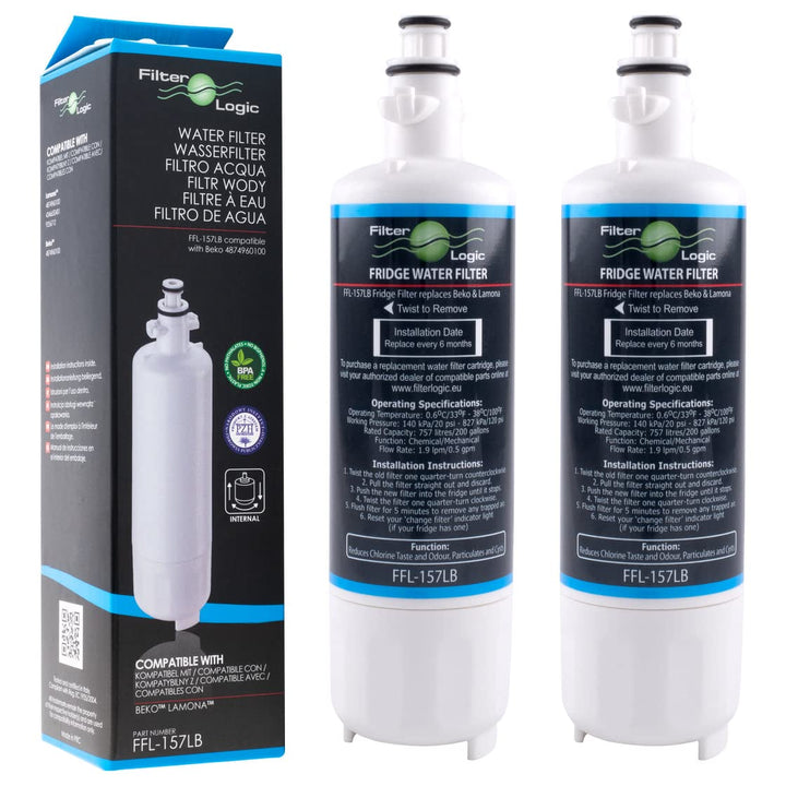 FilterLogic FFL-157LB | Interner Wasserfilter ersetzt 4874960100 kompatibel mit Beko, Grundig, Elekt
