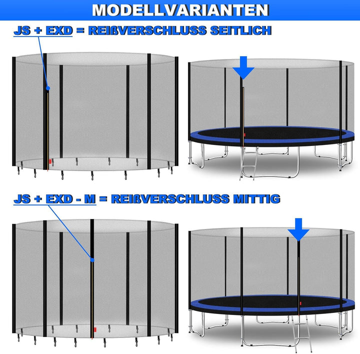 Baunsal® Trampolin Sicherheitsnetz Ø 183 185 244 250 275 277 300 305 366 370 335 337 396 400 427 430
