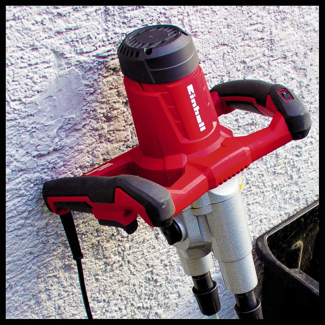 Einhell Farb-Mörtelrührer TE-MX 1600-2 CE Twin (1600 W, 2-Gang-Getriebe, gegenläufige Rührer, robust