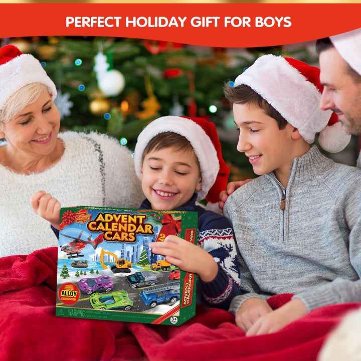 Quanquer Leichtmetallautos Adventskalender 2025 für Kinder – 24 Weihnachts Adventskalender-Spielzeug