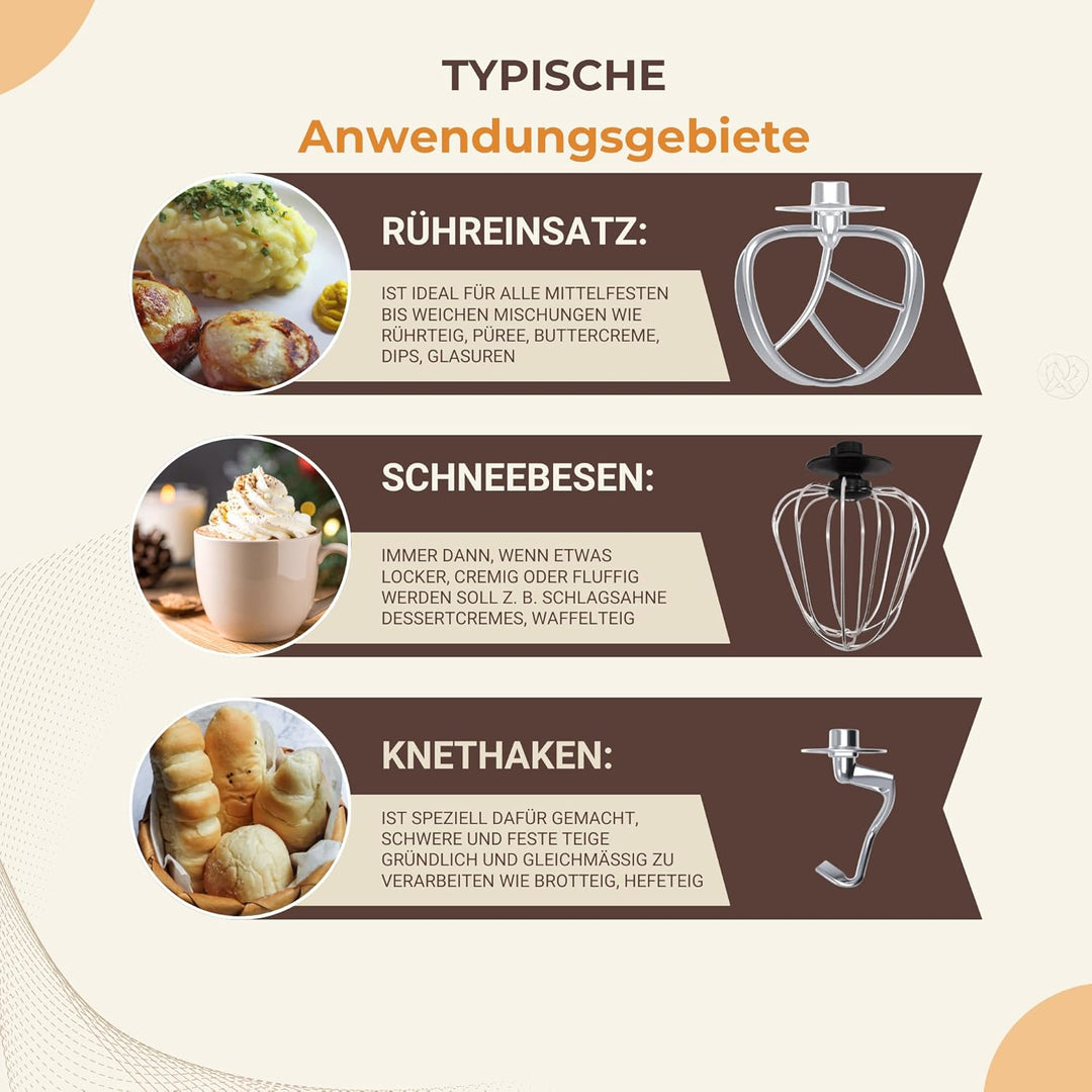 Syntrox 5,0 l Küchenmaschine Wezen | Knetmaschine | Rührmaschine | Spiralkneter, Multifunktional, 5