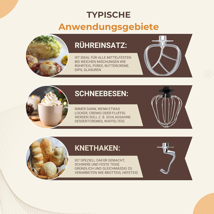 Syntrox 5,0 l Küchenmaschine Wezen | Knetmaschine | Rührmaschine | Spiralkneter, Multifunktional, 5
