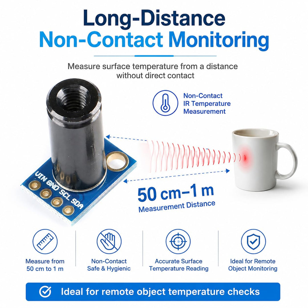 Ticfox Temperatursensor MLX90614-DCI Infrarot-Temperatursensormodul Fernelektronische DIY PCB