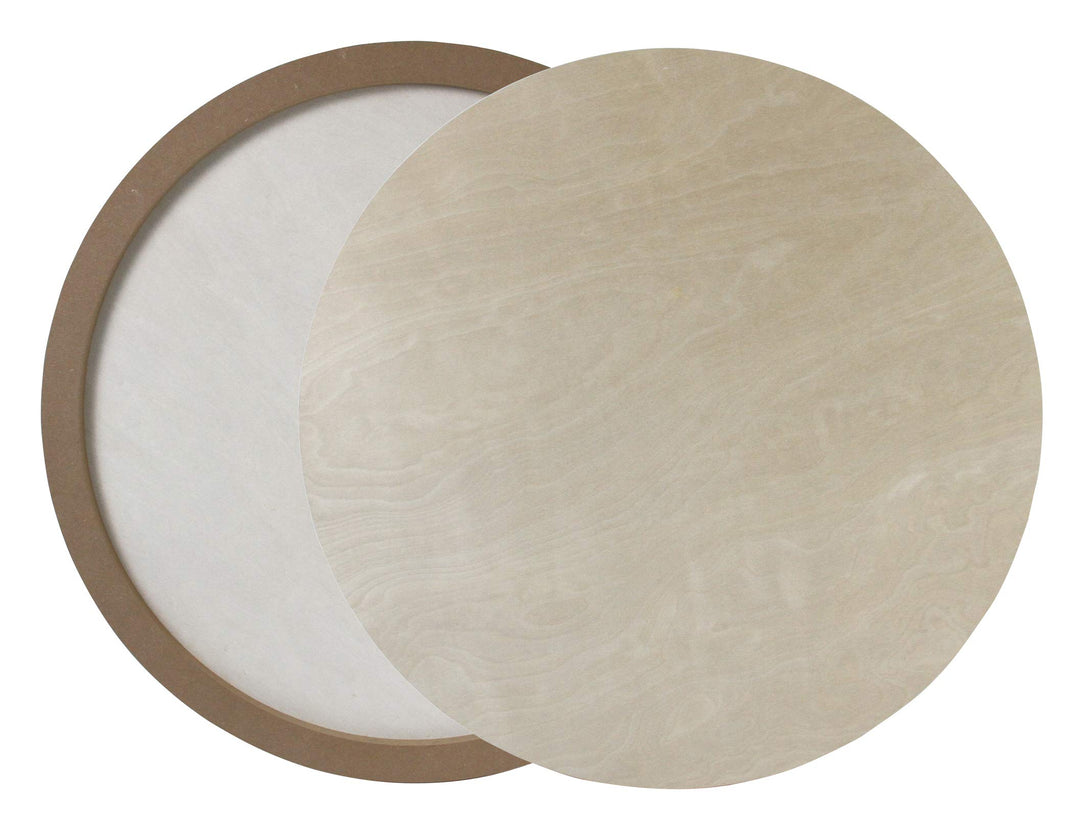 Runder Malgrund aus Holz, 75cm 2er-Set, unbehandelt, Ulmer Holzmalgrund, Bildträger zum Malen 75cm,