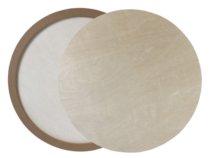 Runder Malgrund aus Holz, 75cm 2er-Set, unbehandelt, Ulmer Holzmalgrund, Bildträger zum Malen 75cm,