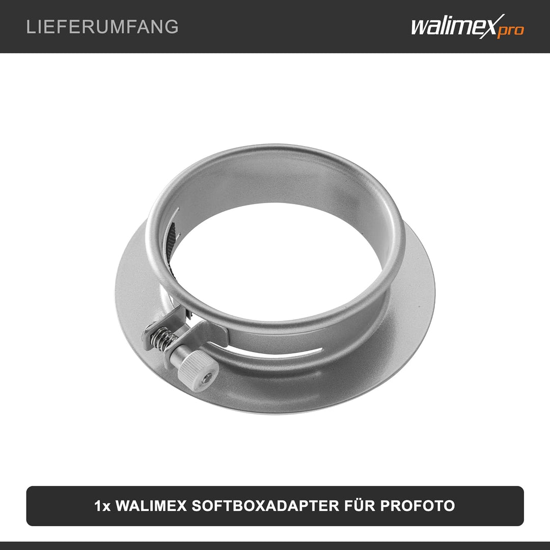Walimex Softboxadapter für Profoto (Aussendurchmesser: 15,2 cm), Silber, Profoto