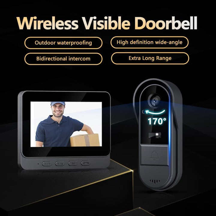 Winnes Drahtlose Türklingel mit Kamera,Video Türklingel Kabellos, Zwei-Wege-Audio, 4,3 IPS Display 1
