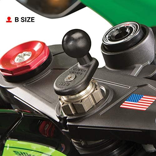 Ram Mount RAM-B-342U Aluminium Motorrad-Gabelschaft-Kugelbasis, Grösse B, Schwarz