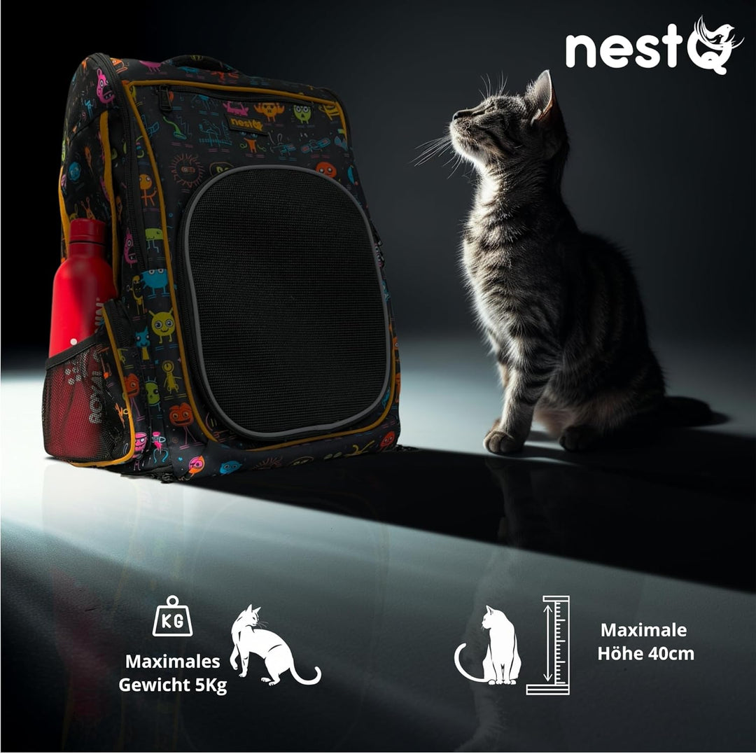 Rucksack für Hunde und Katzen, Maxim 5kg, Ergonomischer Träger mit Belüftung, Transport-Rucksack, Pa