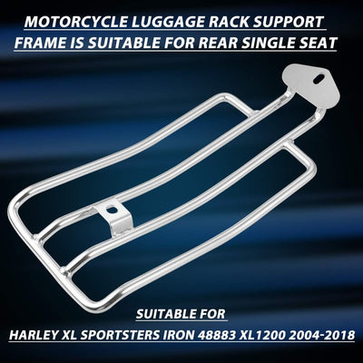 KATUR Motorrad Gepäckträger Unterstützung Regal Passt Hinten Solo Sitz 280mm (11 ") Silber Für Harle