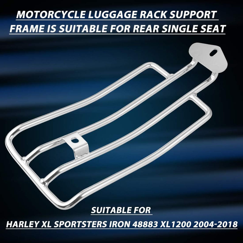 KATUR Motorrad Gepäckträger Unterstützung Regal Passt Hinten Solo Sitz 280mm (11 ") Silber Für Harle