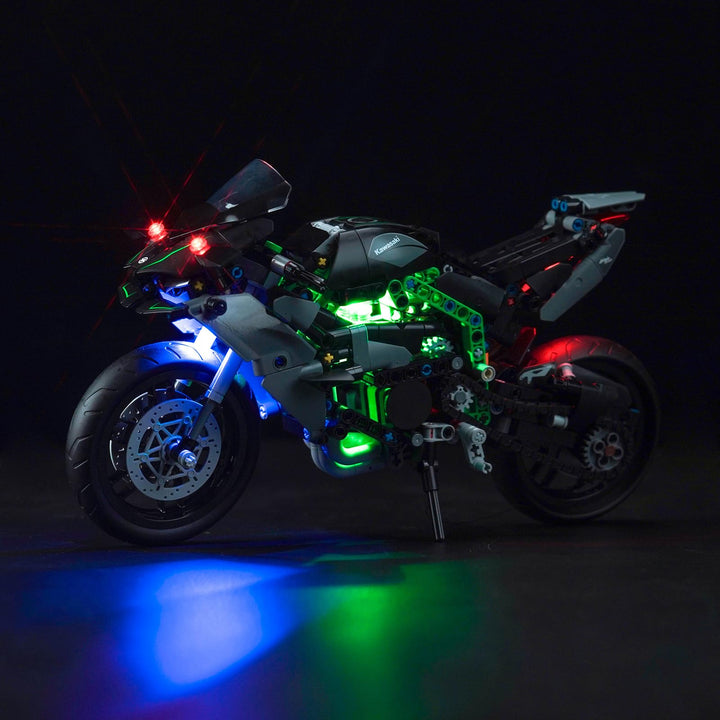 Led Licht Set für Lego Technic Kawasaki Ninja H2R Motorrad (Kein Lego), Dekorationsbeleuchtungsset f