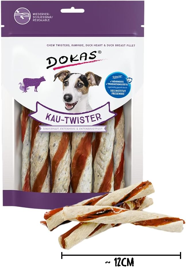 DOKAS Getreidefreier Premium Kausnack für Hunde – Ideal als Belohnung, 200 g (9er Pack) Single, Sing