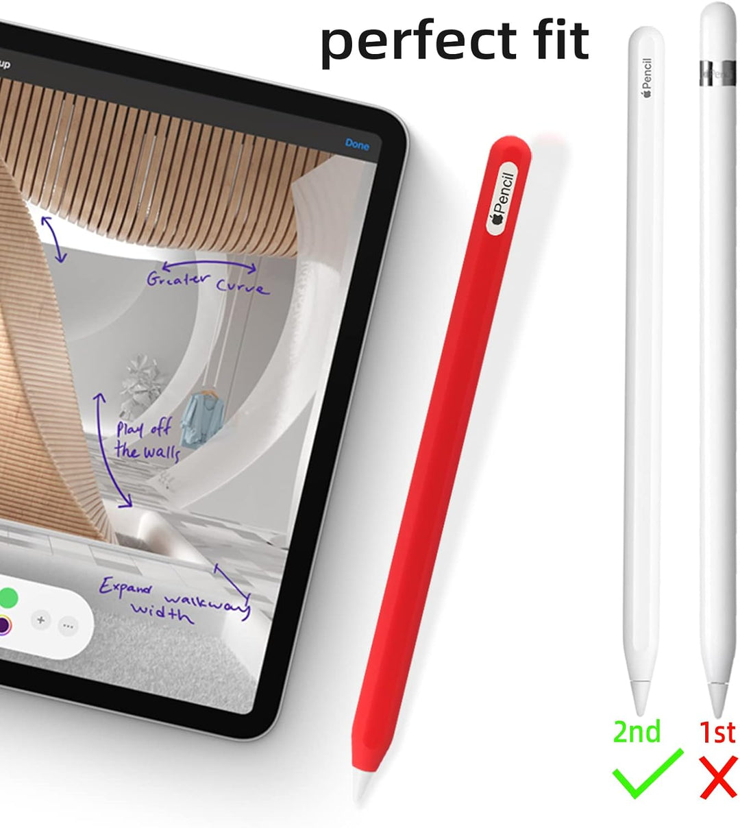 Ultra Dünn Silikon Skin Cover Kompatibel mit Apple Pencil 2nd Gen, Schutzhülle Silikon Case für iPad