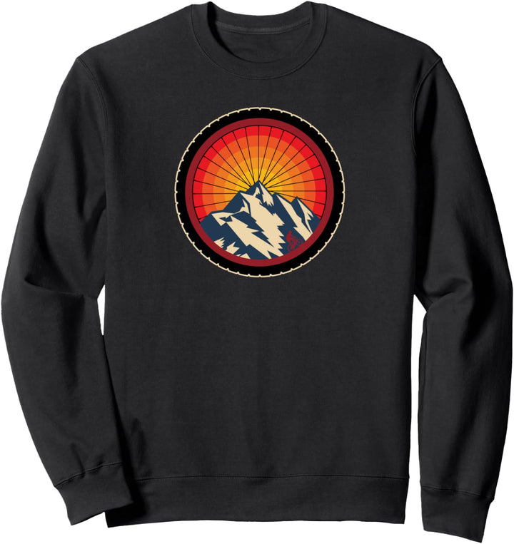 Mountainbike Wheel - MTB Distressed Mountainbiken Sweatshirt