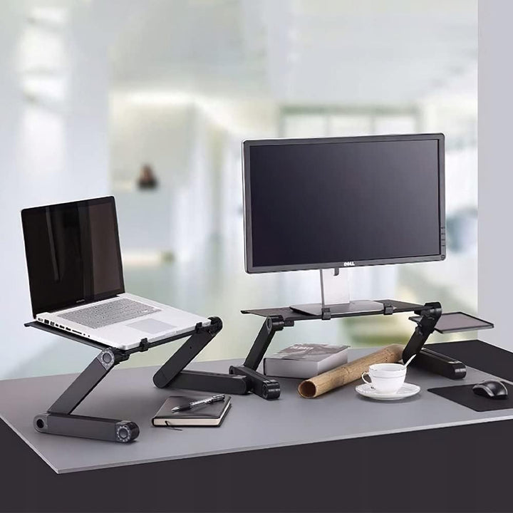 Retoo Laptoptisch fürs Bett, Laptop-Betttisch höhenverstellbar, Verstellbarer Laptop Ständer, Tragba