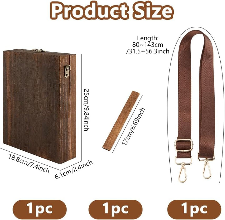 DICOSMETIC Schriftsteller Messenger Holzkasten Multifunktionale Umhängbare Postman Tasche Tragbare K