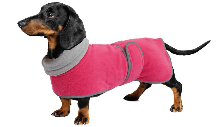 Geyecete -Gemütlich Polarfleece Winter hundemantel fur Dackel,Miniatur Dackel fleece hundepullover,H