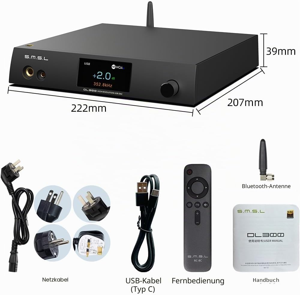 SMSL DL300 AK4499EX+AK4191 Audio Decoder Kopfhörerverstärker,4 Töne,6.35mm/4.4m Bohrung,DOP,XU-316,D