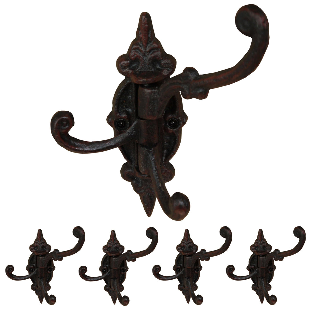 degawo Wandgarderobe Haken im 5 er Set Handtuchhaken - Moderner schwarzer- brauner Wandhaken - Stilv