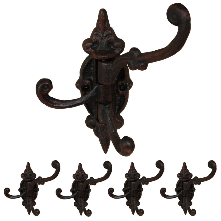degawo Wandgarderobe Haken im 5 er Set Handtuchhaken - Moderner schwarzer- brauner Wandhaken - Stilv