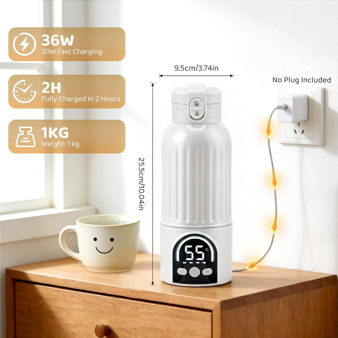 500ml Flaschenwärmer Baby Unterwegs, Tragbarer Flaschenwärmer Baby, mit Desinfektionsfunktion, 140W