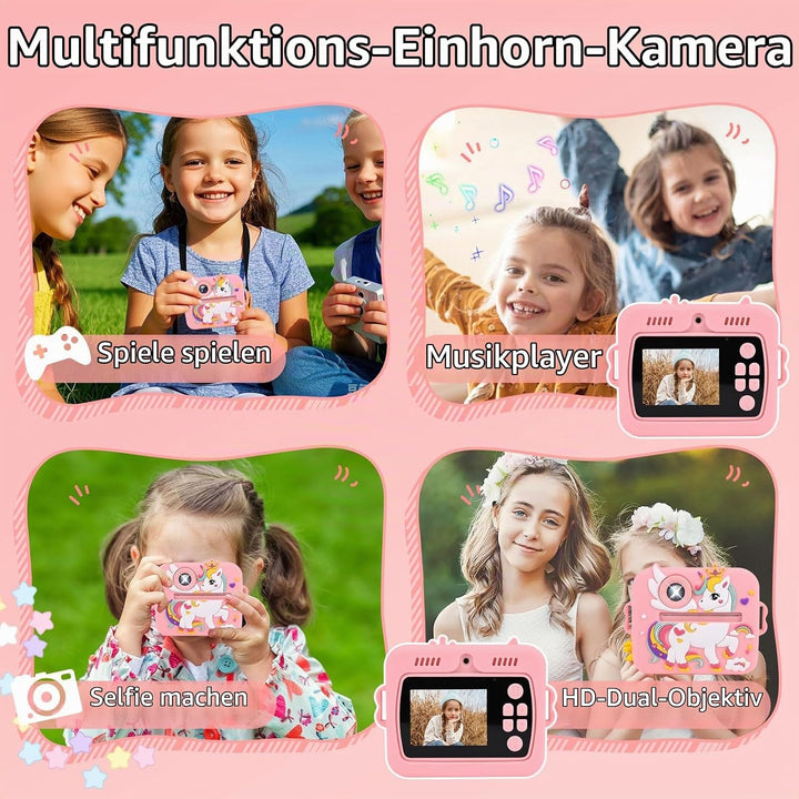Kinderkamera Sofortbildkamera, 1080P HD Digitalkamera für Kinder mit 2,4 Zoll &amp; 32G Karte, Sofortbil