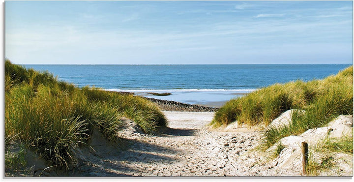 ARTland Glasbilder Wandbild Glas Bild einteilig 100x50 cm Querformat Strand Meer Küste Nordsee Sand