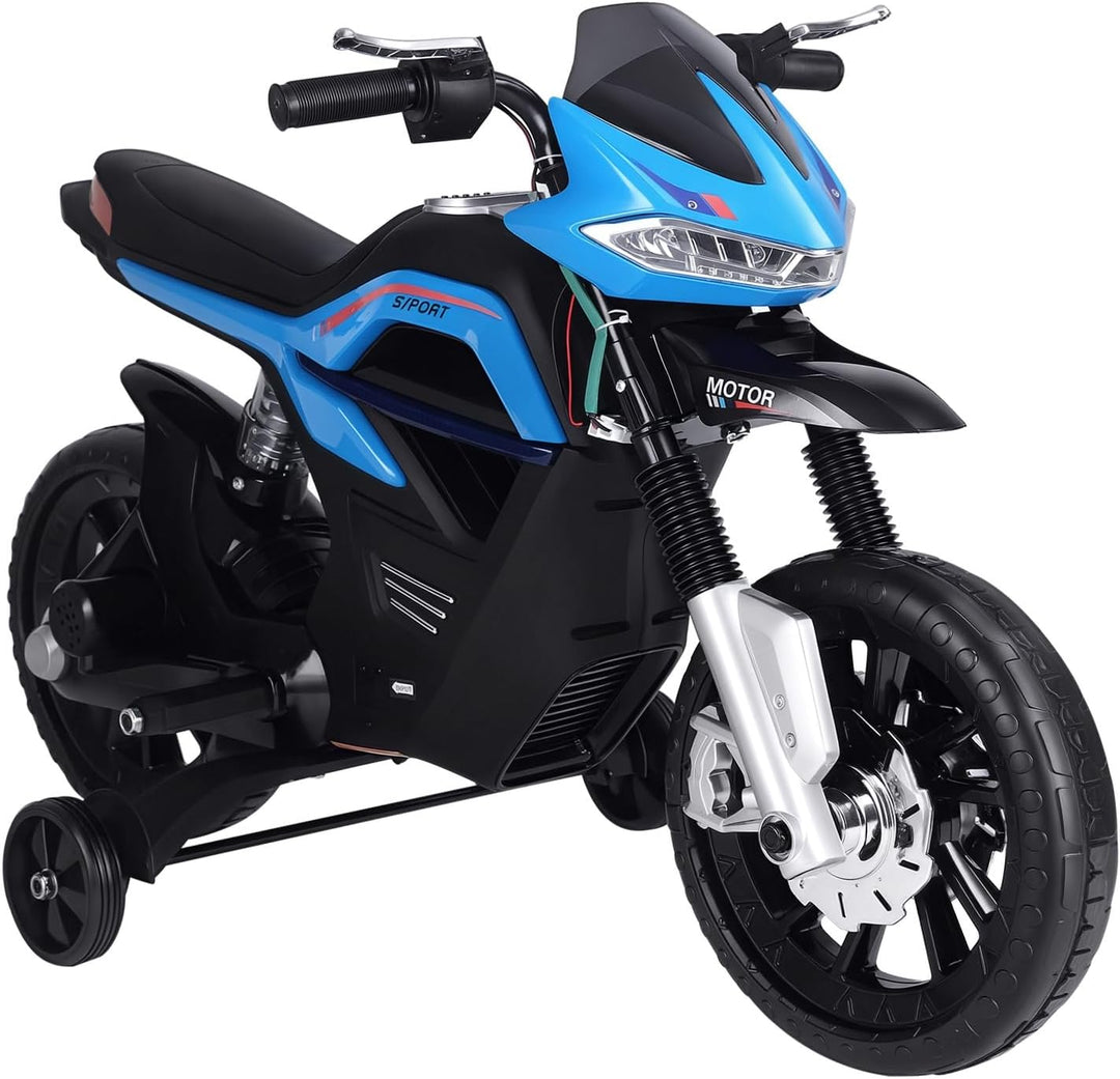 HOMCOM Kindermotorrad Kinder-Elektromotorrad Elektro-Motorrad für Kinder 3-6 Jahren Licht Musik MP3