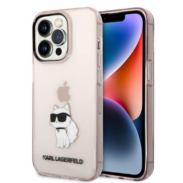 KARL LAGERFELD KLHCP14LHNCHTCP Hülle für iPhone 14 Pro 6,1" rosa hardcase Ikonik