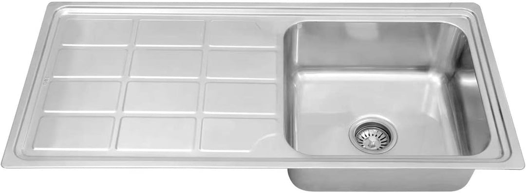 Omeere 100Lx46B,gross, Einbauspüle Edelstahl 304 Materialdicke 0,8 mm, Spülbecken Spüle Küchenspüle