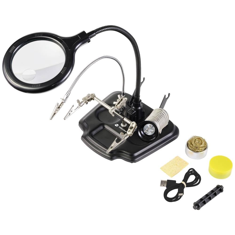 Toolcraft TO-7580322 LED-Lupenleuchte mit 3. Hand Vergrösserungsfaktor=1.75 x, 4 x 100mm 2021 Energi