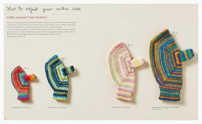Japanische Handschuhe stricken. Fingerlose Handschuhe und Fäustlinge mit Klappe an einem Stück gestr
