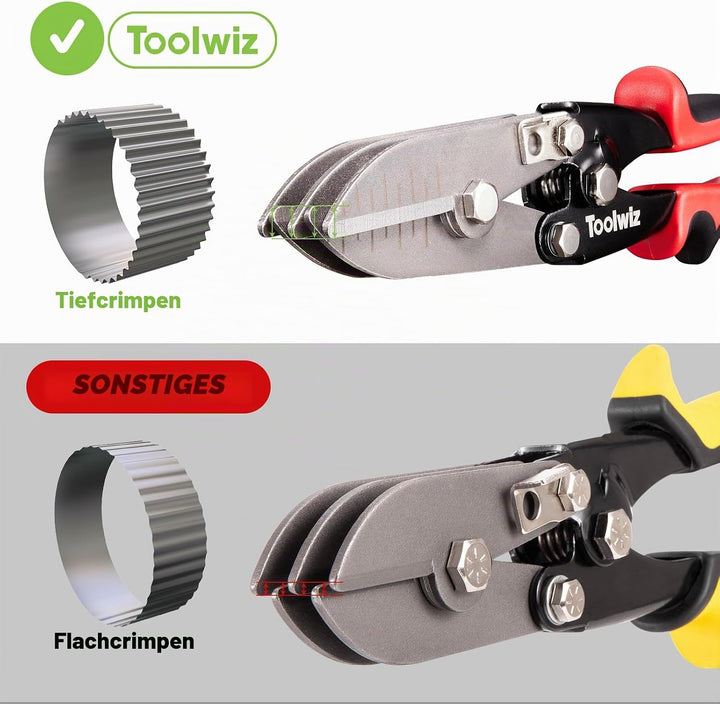 Toolwiz 5 Blatt Blech Crimpzange, K Crimpzange, 24-26 Gauge, 10-1/2 Zoll | für Fallrohre Ofenrohr, K