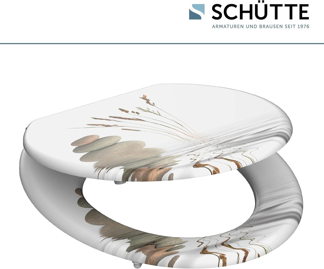 SCHÜTTE WC-Sitz BALANCE aus Holz ohne Absenkautomatik, Toilettensitz mit 175kg Belastbarkeit, Toilet