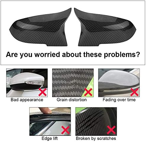 Keenso Auto Spiegelkappen, 1 Paar Auto Tür Aussenspiegelkappe Rückspiegelkappe Seitenspiegel Abdecku
