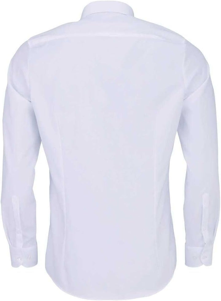 OLYMP Level Five Body fit Hemd extra Langer Arm New Kent Kragen Twill Stretch weiss 39 Weiss, 39 Wei