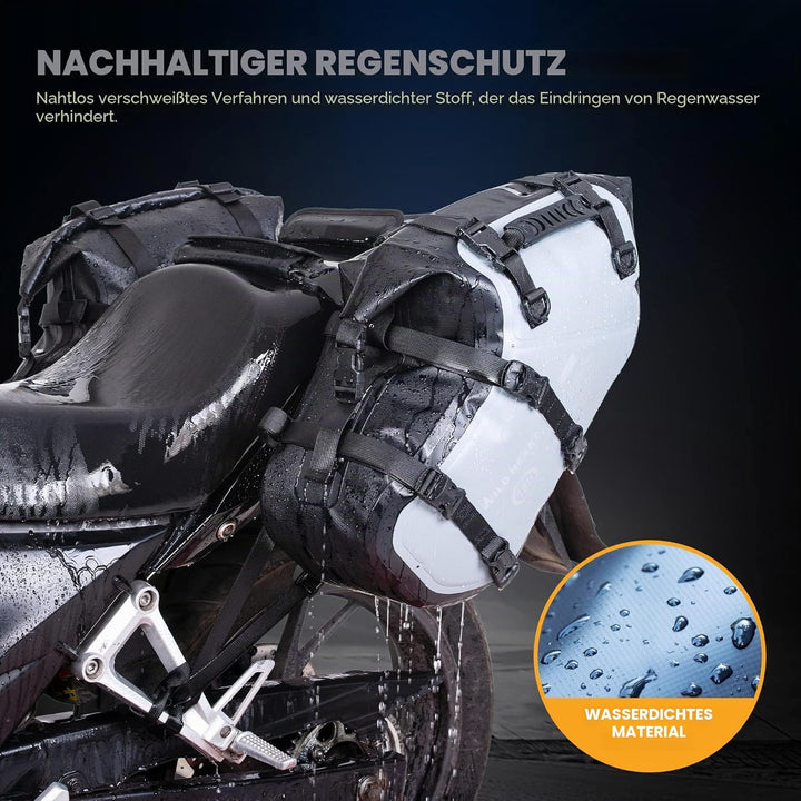 WILD HEART Motorrad-Satteltaschen, wasserdicht, 36 l (18 l x 2), Motorrad-Seitensatteltaschen, Gepäc