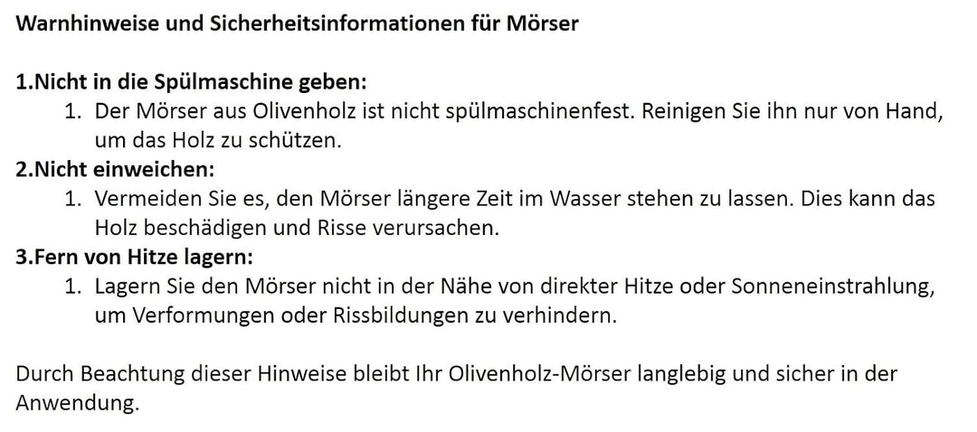 D.O.M.® Mörser 14 cm aus Olivenholz