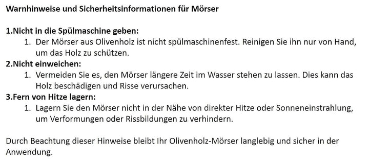D.O.M.® Mörser 14 cm aus Olivenholz