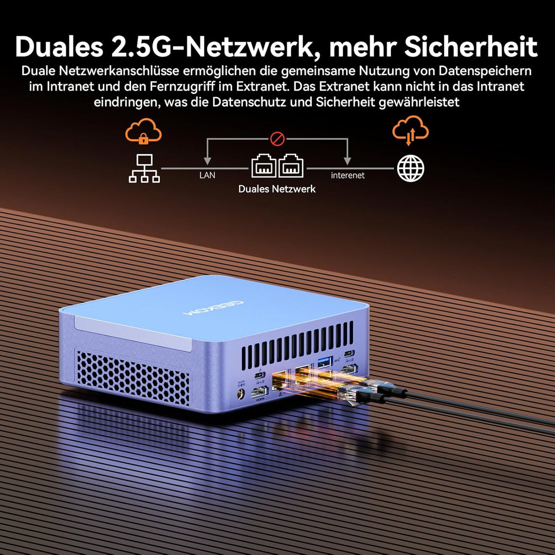 GEEKOM Mini PC AX8 Max Windows 11 Pro Vorinstalliert mit AMD Ryzen 7 8745HS,16GB DDR5+1TB SSD, AMD R
