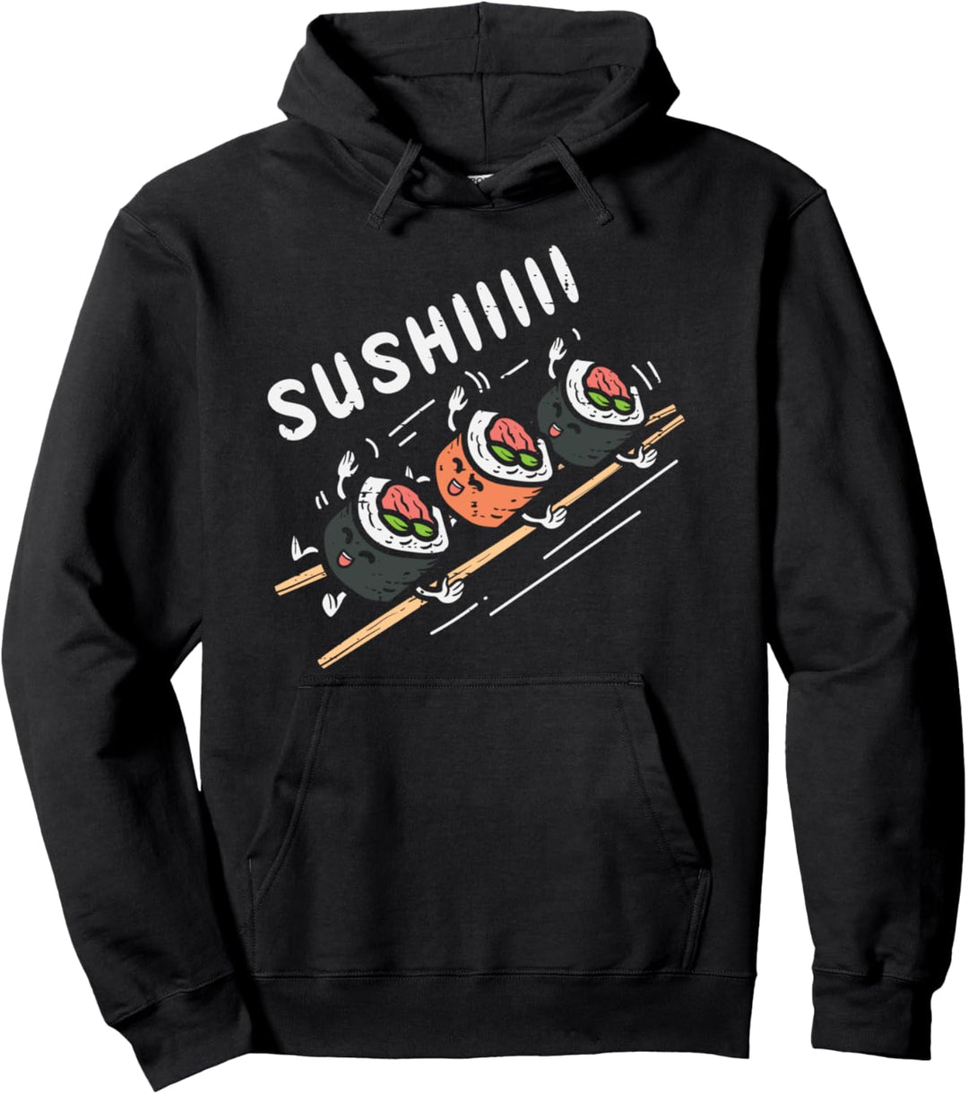 Sushi Slide Kawaii Anime Japanese Food Pun Men Women Kids Pullover Hoodie