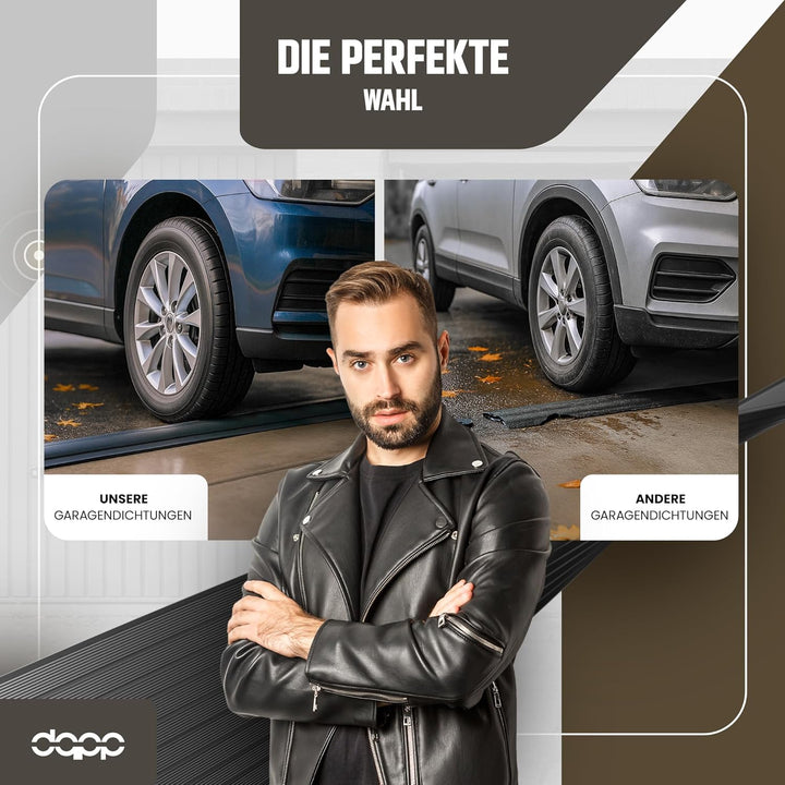 DQ-PP GARAGENTOR DICHTUNG | 5m | 21mm x 115mm | inkl. Montagekleber | schwarz | Bodenabdichtung aus